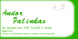 andor palinkas business card